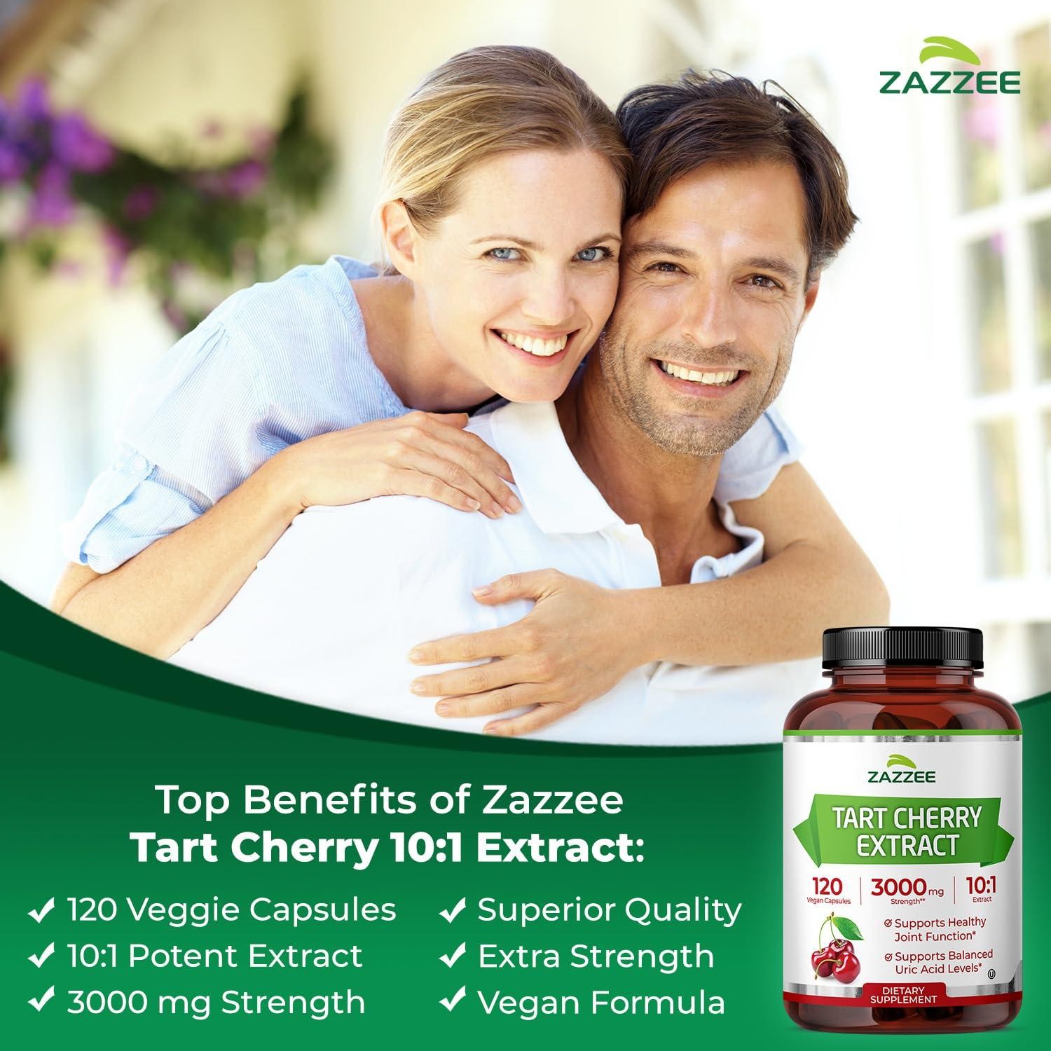 Tart Cherry 10:1 Extract, 3000 mg Strength, 120 Vegan Capsules, 4 Month Supply