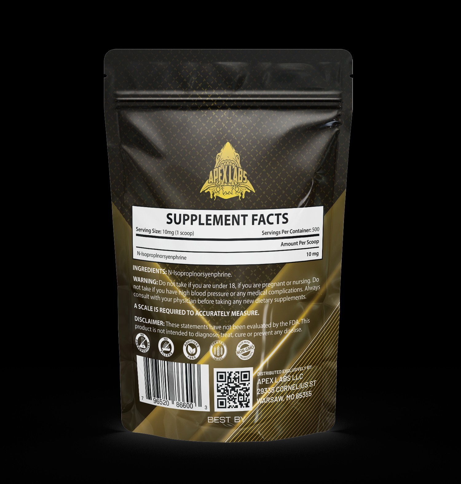 Synephrine MAX Powder | 100% Pure N-Isopropylnorsynephrine | Scoop Included –