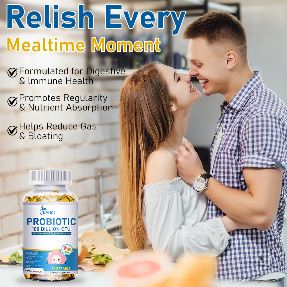 120 Capsules Probiotics Digestive Enzymes 100 Billion CFU Potency Immune Health