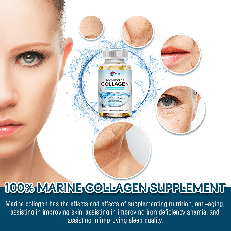 Marine Collagen Type I Collagen Peptides Pills 1300mg Hydrolyzed Collagen Pills