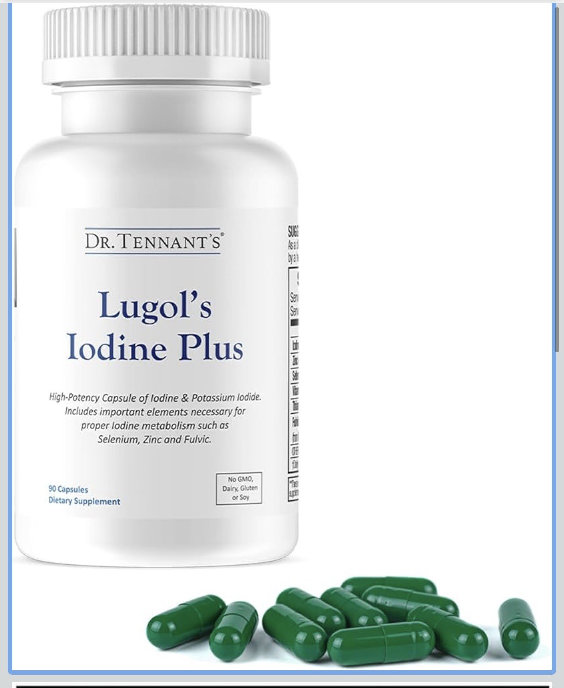 *DEAL! * 90 count LUGOLS Iodine Gel Caps Plus-Zinc Selenium Iodide-12.5 mg