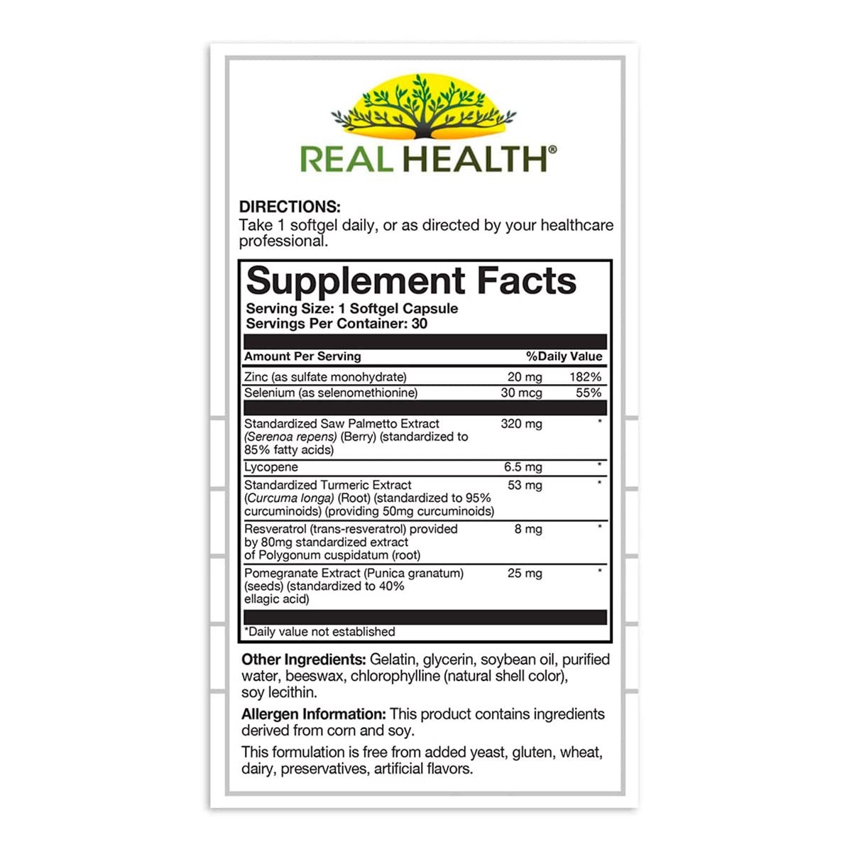 Real Health The Prostate Formula – 30 Count (Pack of 1)