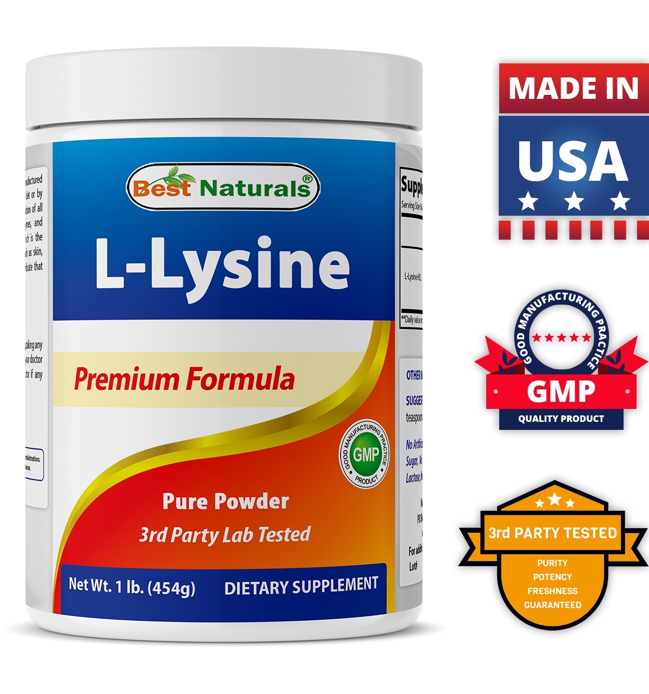 Best Naturals L-Lysine 1 Lb Powder