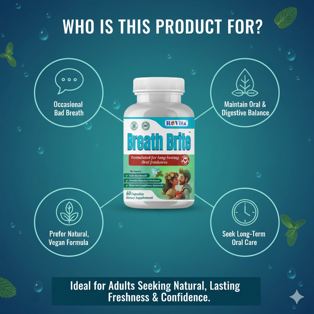 Breath Brite Oral Probiotics – Fresh Breath & Oral Health Support – 60 Capsules