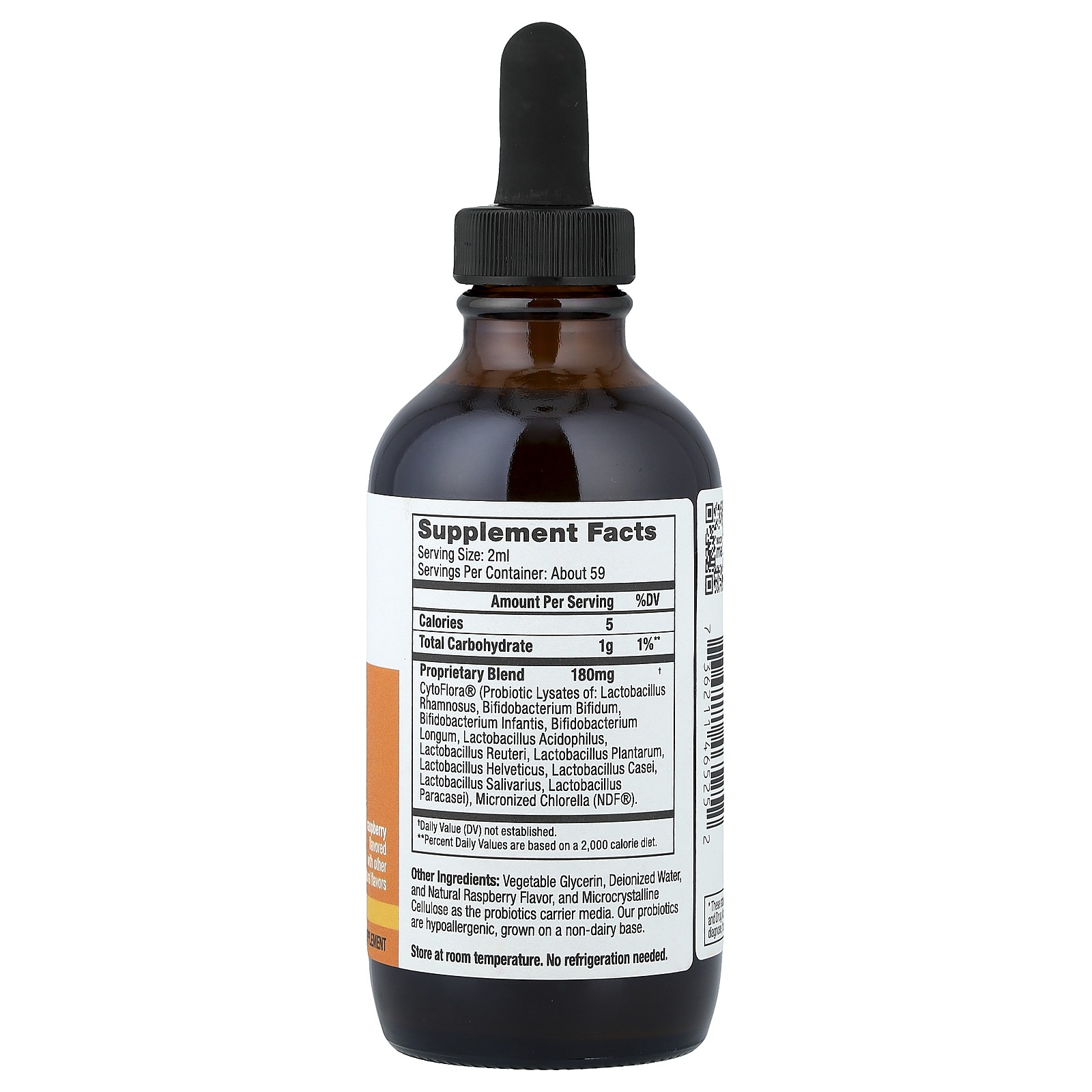 Kids, NDF Tummy, 11-Strain Probiotic Blend, Raspberry, 4 fl oz (118 ml)