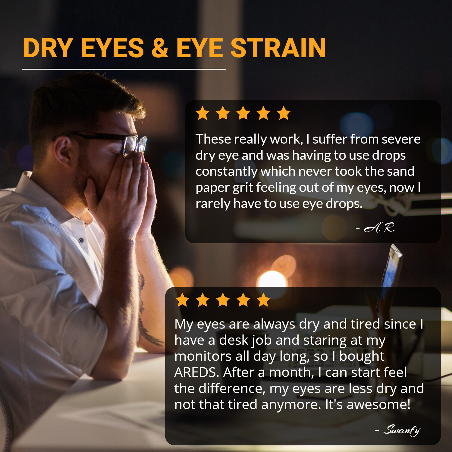 AREDS 2 Eye Vitamins for Macular Degeneration, Dry eye & Eye Fatigue