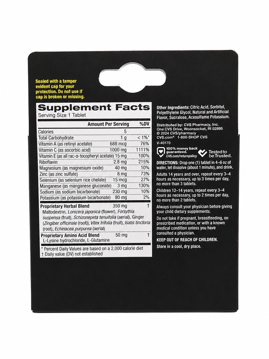 Orange Effervescent Dietary Supplement Tablets Twin Pack 20 Count