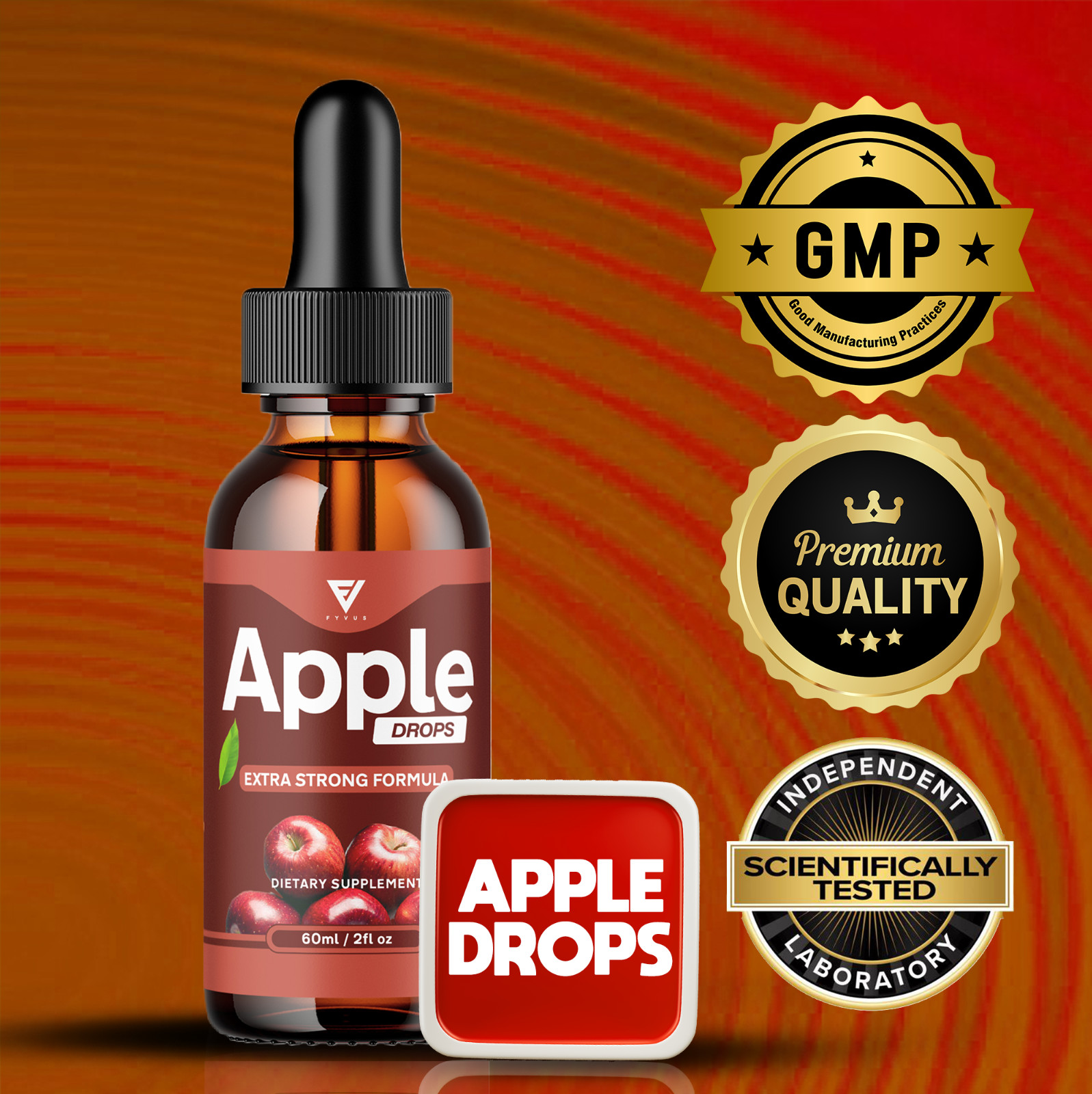 (3 Pack) Apple Drops Extra Strong Formula AppleDrops Dietary Supplement (6oz)