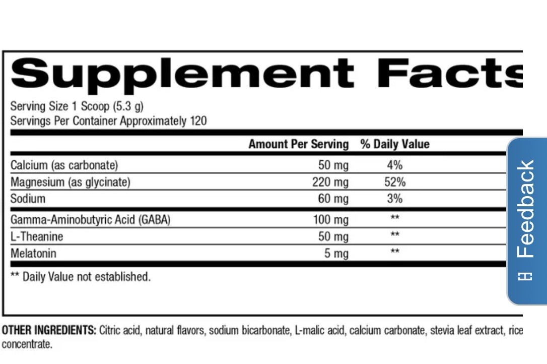 TruNature Magnesium Nighttime Powder 22.4 oz Sealed Exp 09/2028