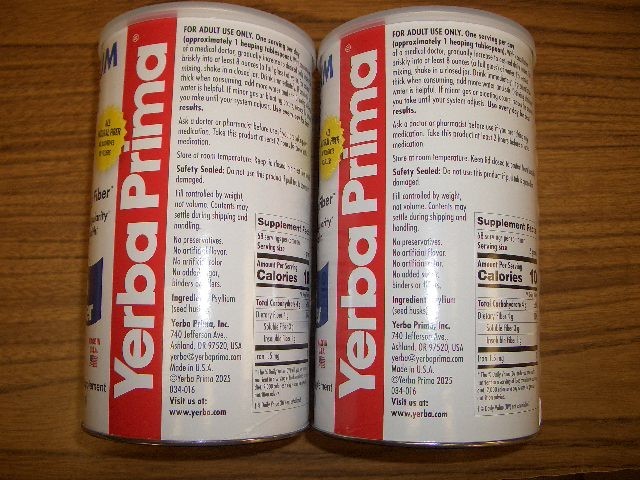 2-Yerba Prima Psyllium Whole Husks Colon Cleanser 12 oz 340 g each Exp 11/2028