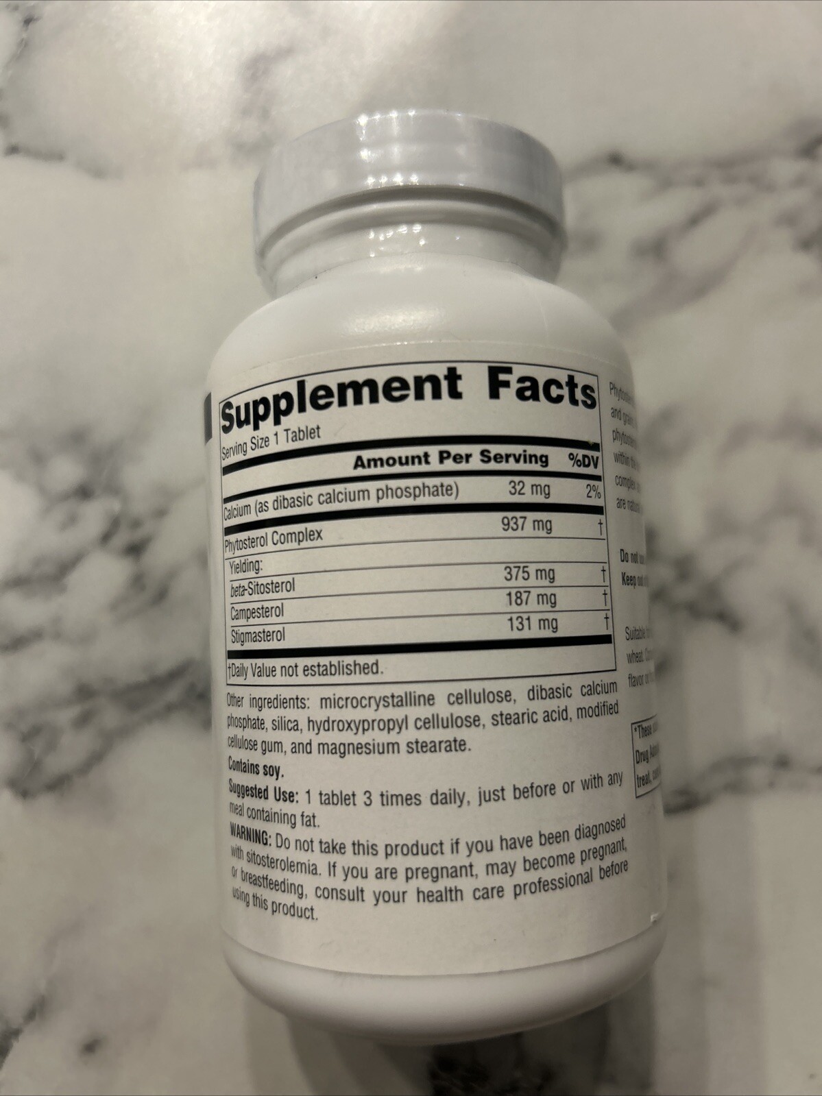 Mega Strength Beta Sitosterol, 375 mg, 60 Tablets Exp/10/2025