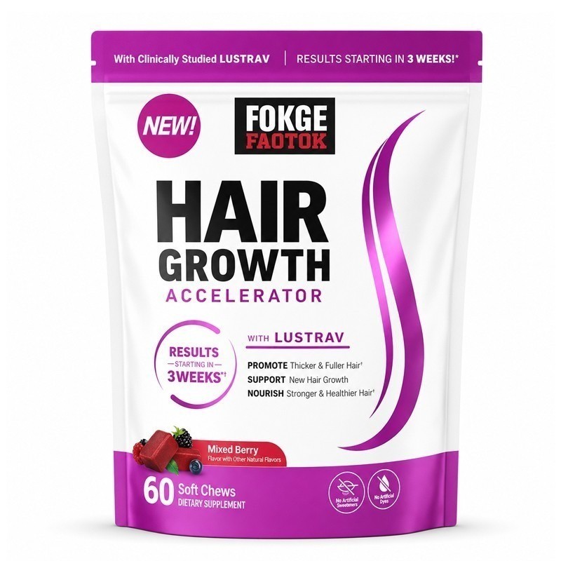 60ct Lustrav Hair Wellness Soft Chews Mixed Berry Biotin Vitamins Maintain NEW