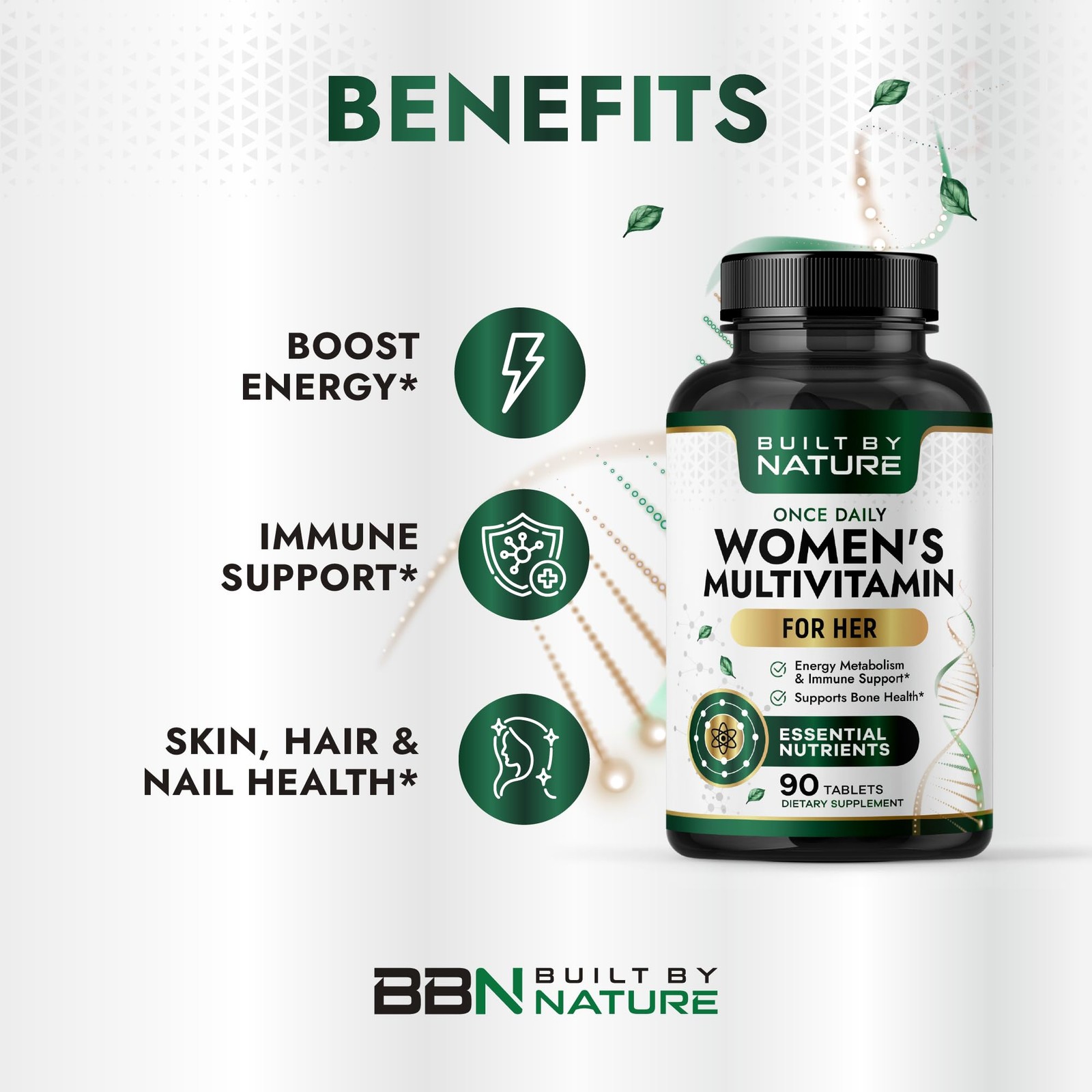 Built by Nature Multivitamin for Women – Daily Womens 90 Count (Pack of 1)
