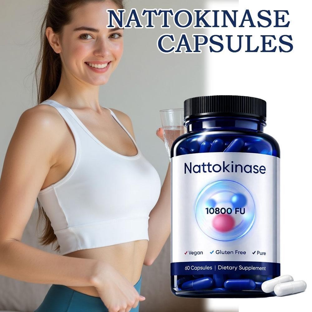 (1-3 PACK) Nattokinase Supplement – 10800 FU 60 Capsules Per Serving,US STOCK