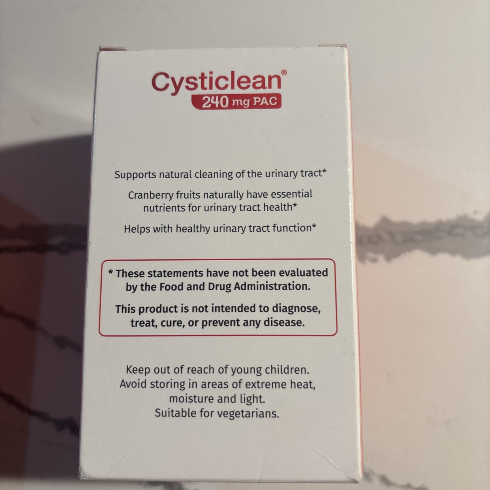 Lot of 2 Cysticlean 60 Capsules 240 Mg PAC Urinary Tract Infections Exp 02/2026