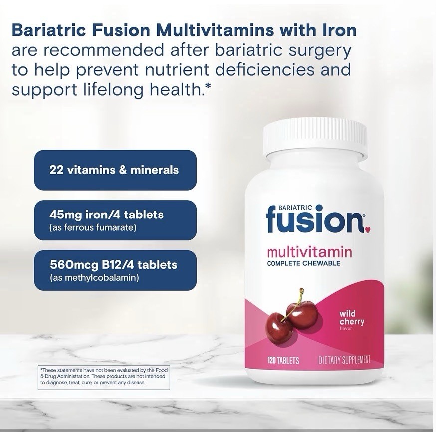 Bariatric Fusion Multivitamin Complete Chewable Tablets Wild Cherry 120