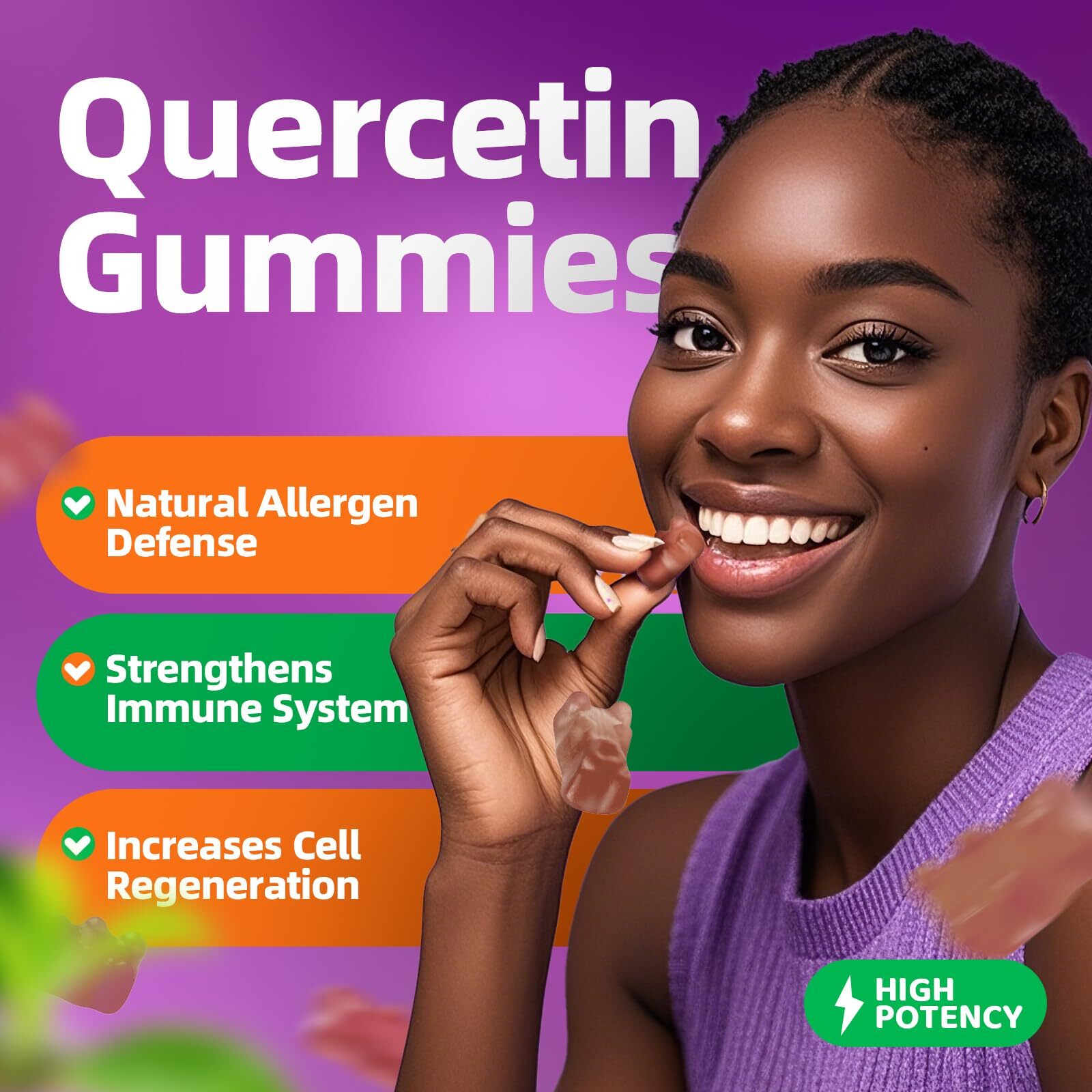 QUERCETIN GUMMIES Adults Kids with Vitamin C Zinc 60ct 2 Pack GPGP GREENPEOPLE