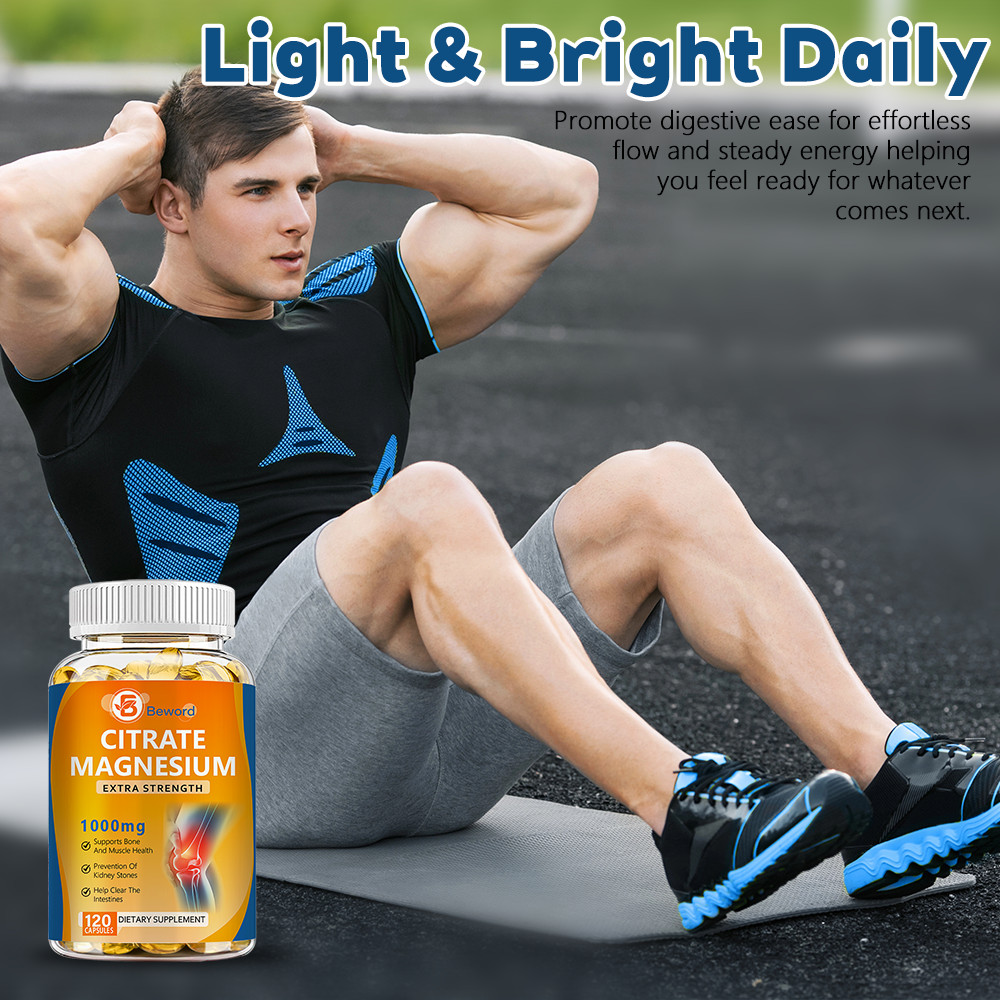 Magnesium Citrate 1000mg Capsules Super Strong Effective Capsules 120 Softgels