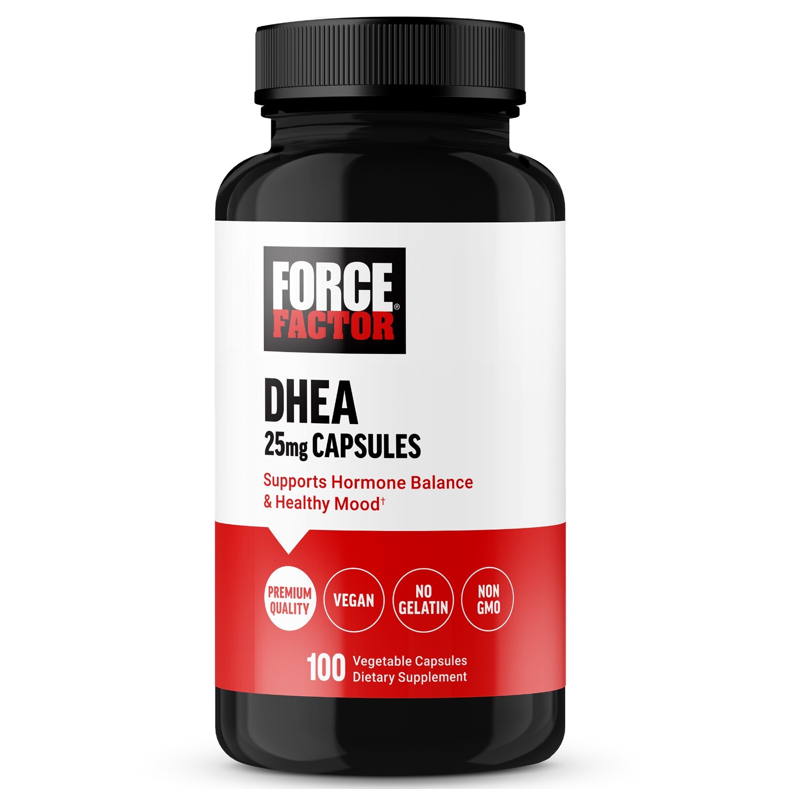 Force Factor DHEA 25mg, DHEA Supplement, 100 Vegetable Capsules