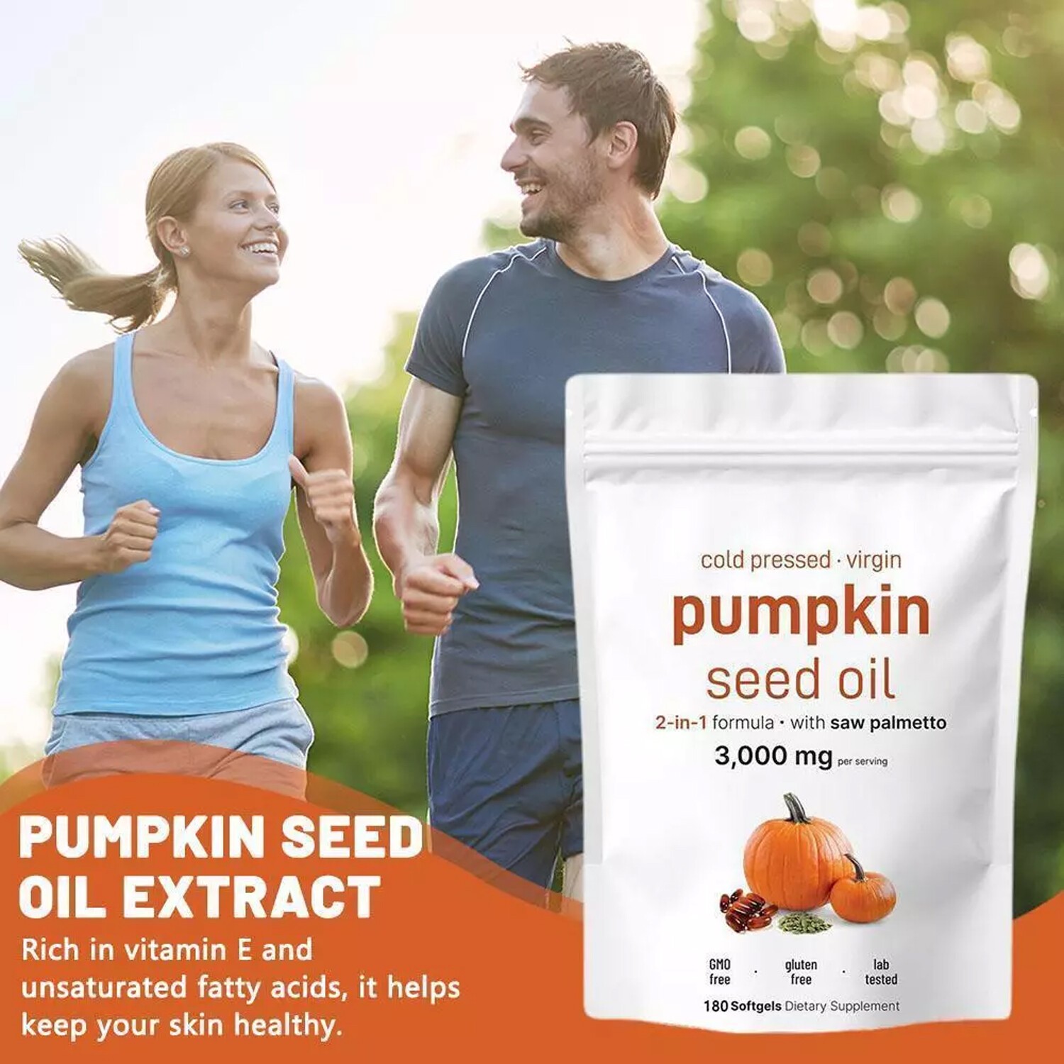 Pumpkin Seed Oil 3000mg + Saw Palmetto 300 mg | Prostate Support |180 Softgels