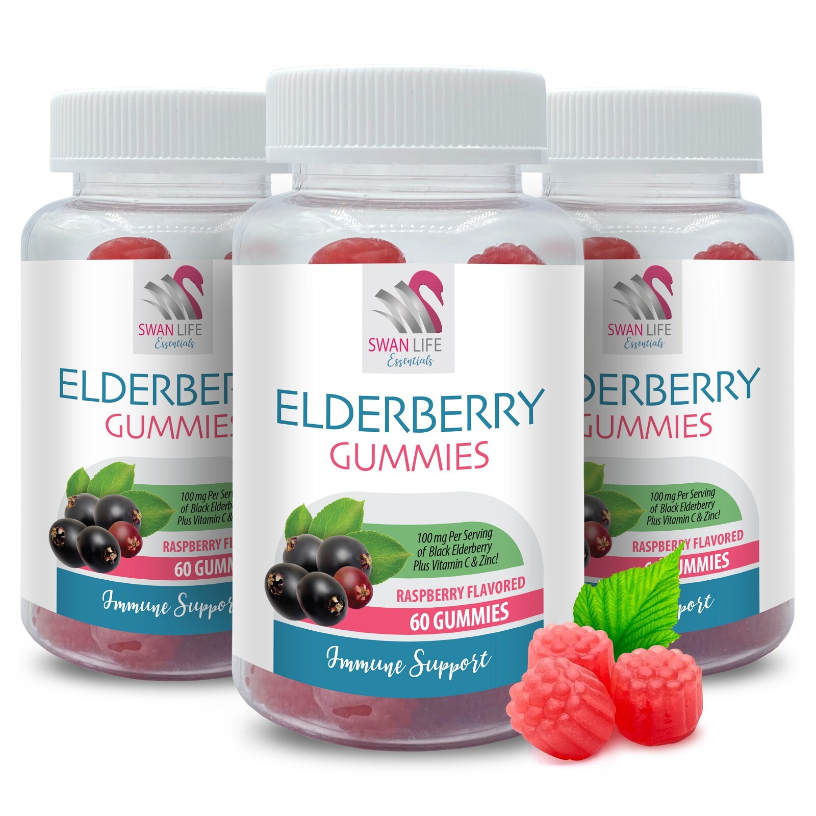 Simple energy – ELDERBERRY GUMMIES – Anytime balance 3 Bottles 180 Gummies