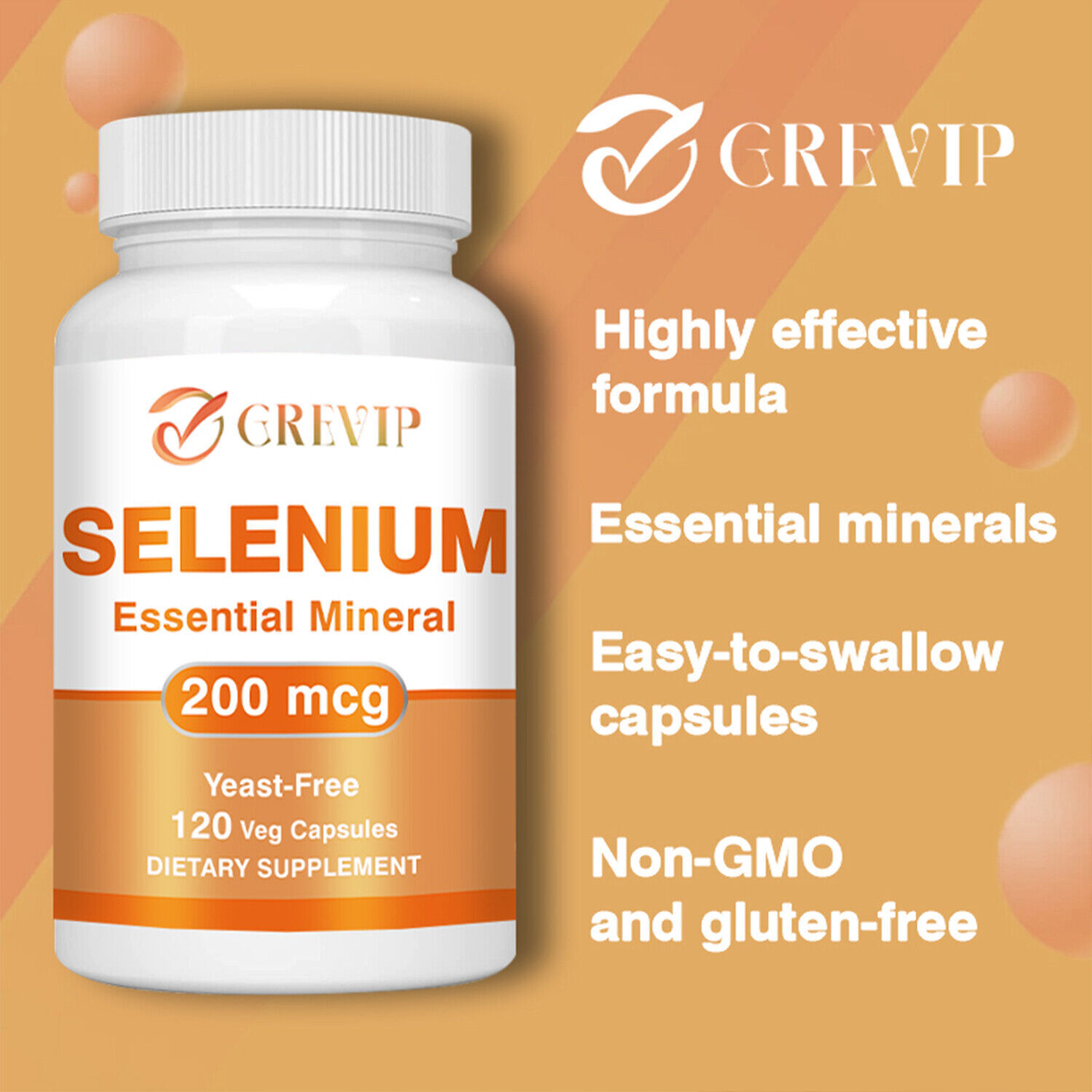 Selenium Capsules 200mcg – Immune System Support, Heart & Thyroid Gland Health