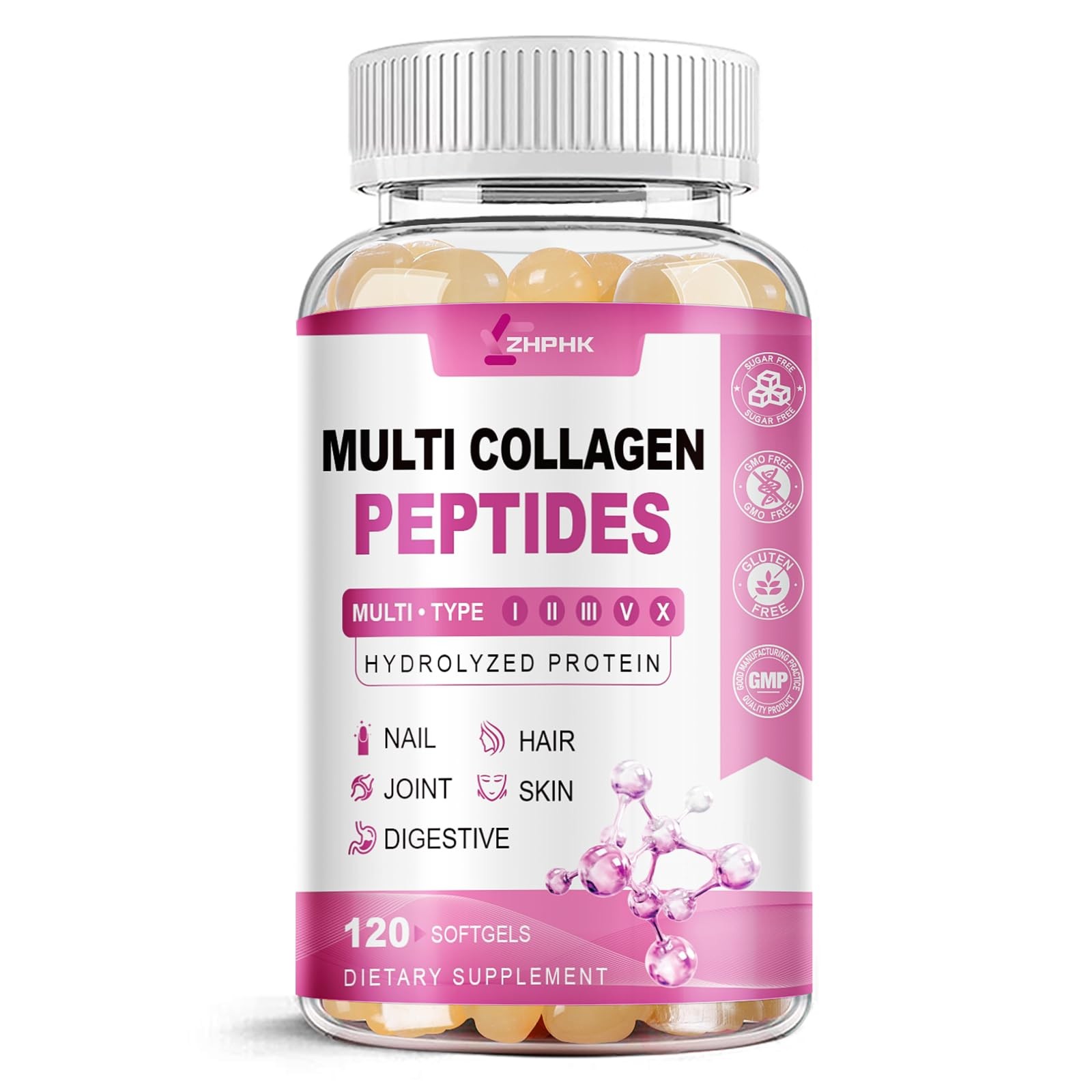 HK Multi Collagen Peptides for Women 2000mg 120 Count (Pack of 1)
