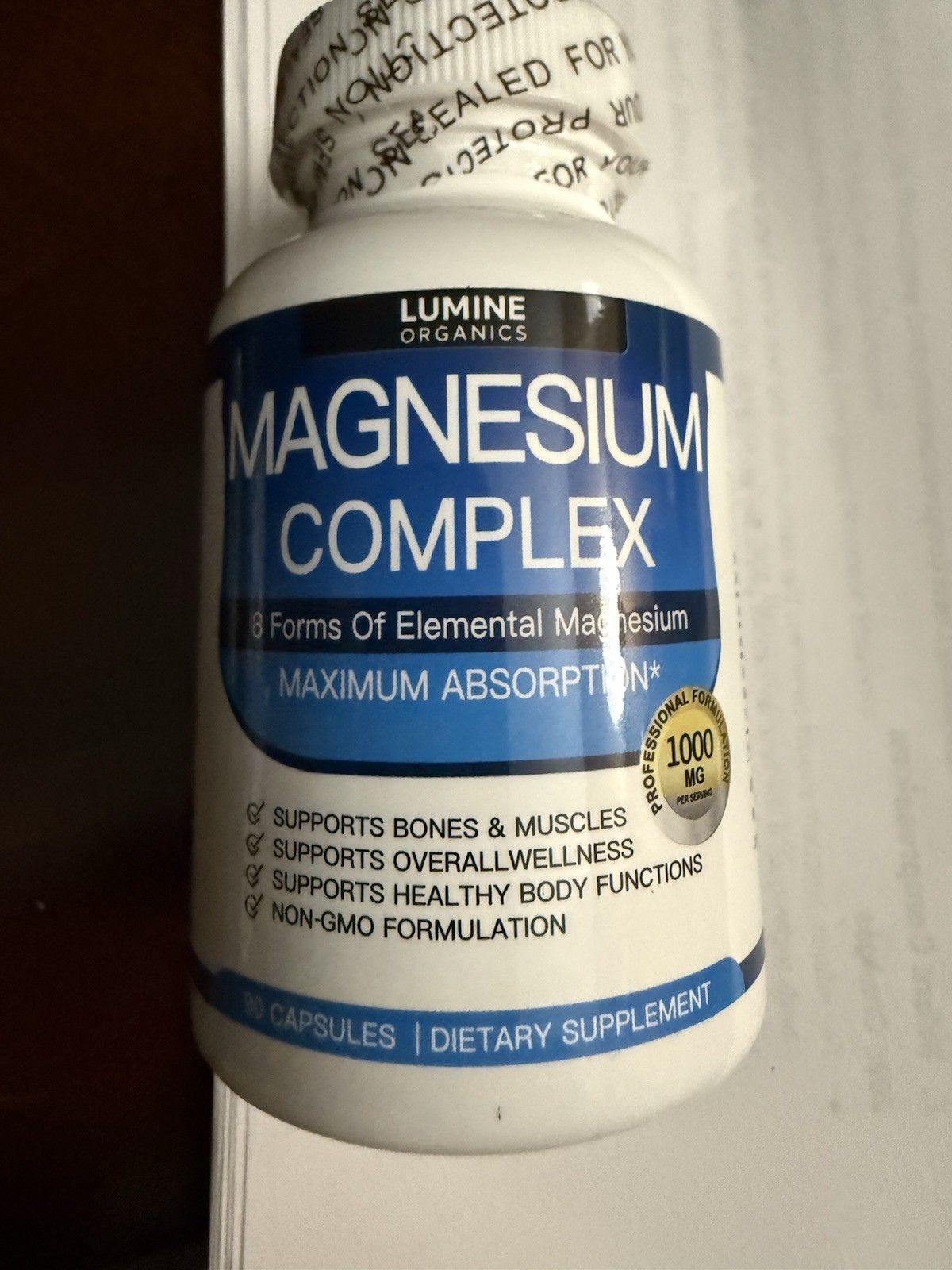Toplux Magnesium Complex 1000mg 90 Capsules Non-GMO Easy to Swallow