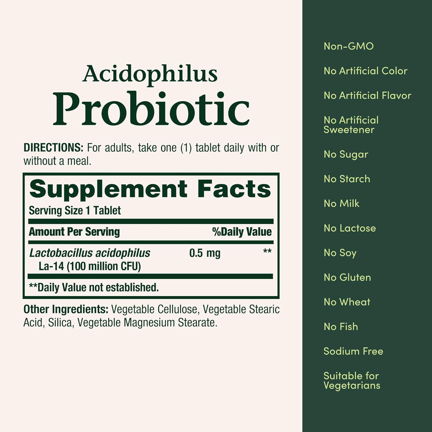 Lactobacillus Acidophilus Probiotic Supplement – Daily Probiotic for Women/Men D