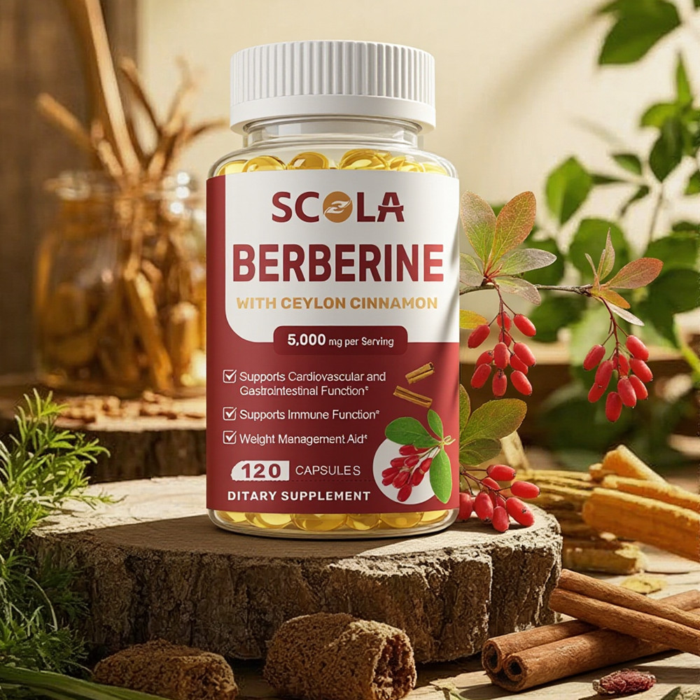 Berberine HCL 5000mg + Ceylon Cinnamon 1000mg High Potency Blood Sugar Support