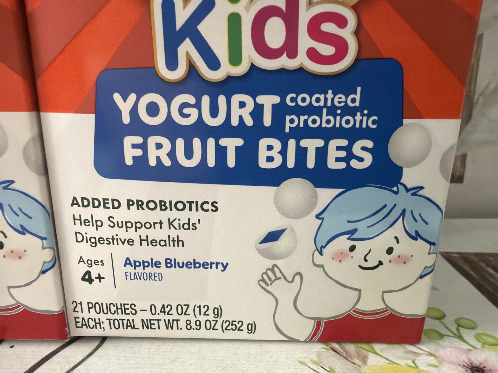 Align Kids Probiotics Yogurt Coated Fruit Bites Apple Blueberry 21 Pouches 2Pk