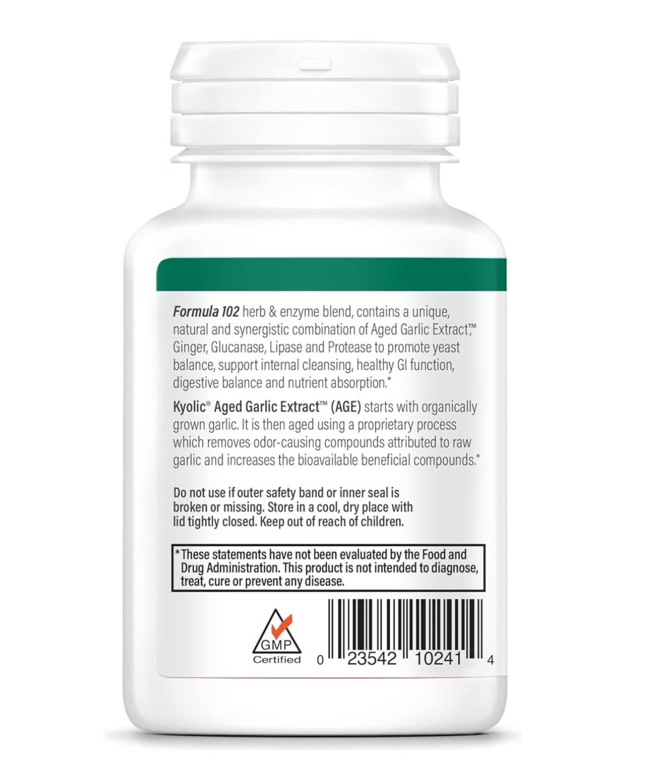 Kyolic Candida Cleanse & Digestion Formula 102 (200 vegetarian capsules)