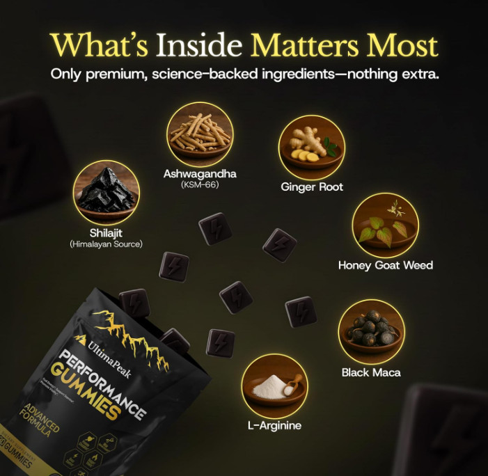 UltimaPeak Pure Himalayan Shilajit Gummies with 30 Count (Pack of 1)
