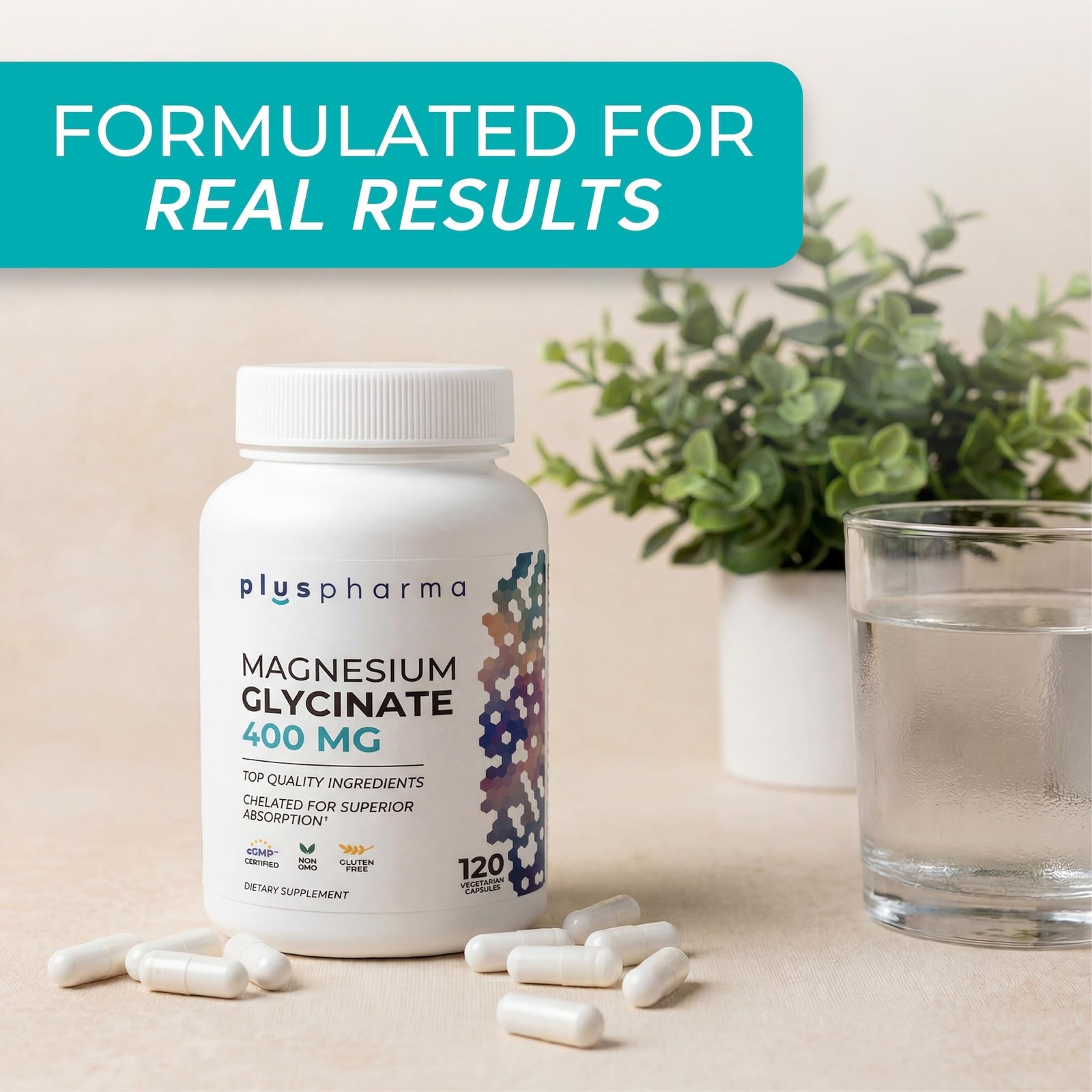 Magnesium Glycinate 400mg – 120 Veggie Capsules Chelated for Superior Absorption