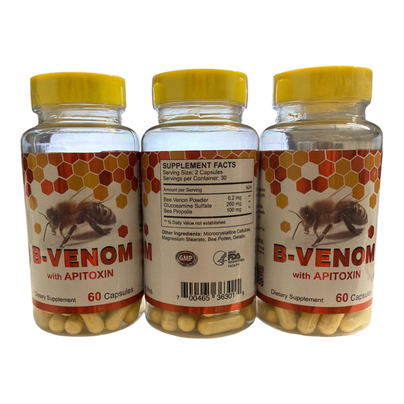 B-Venom with Apitoxin 60 Capsules x 3 Bottles | Dietary Supplement 180 Capsules