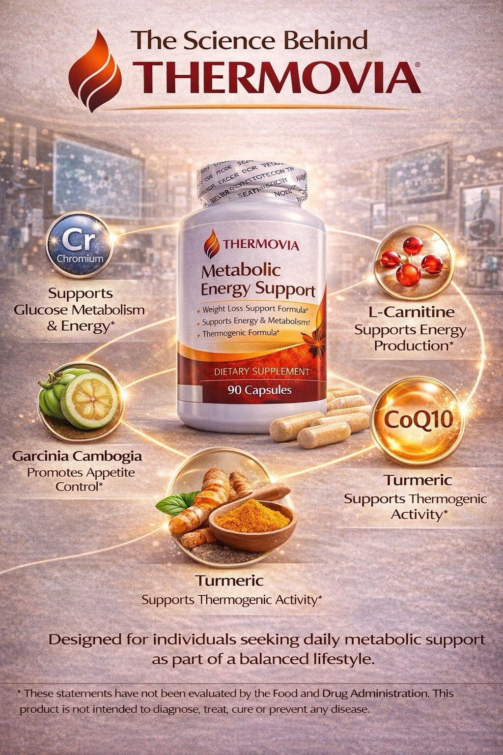 THERMOVIA Weight Management & Energy Metabolism Support Supplement 90 Capsules