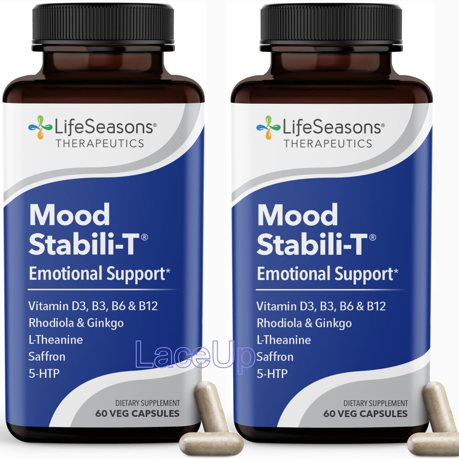 (2) Life Seasons Mood Stabili-T Emotional Support 60/120 Veg Capsules **Exp 2029