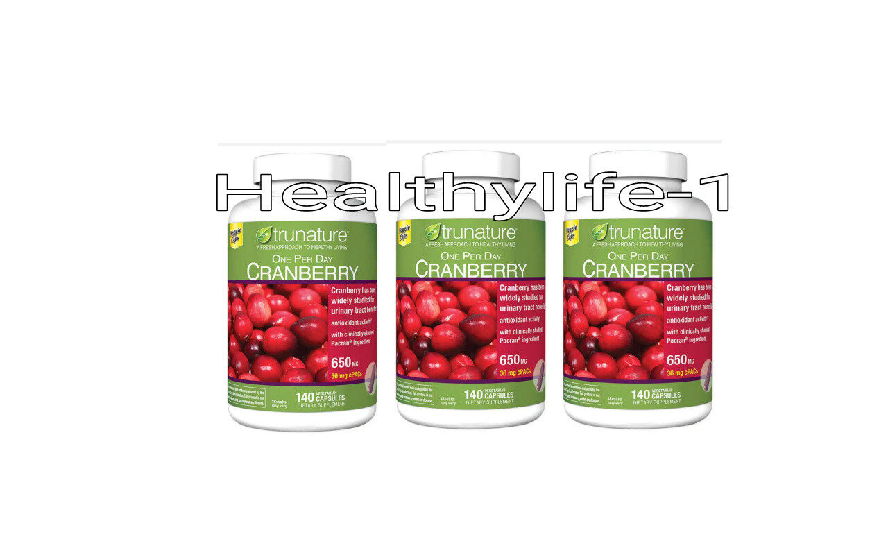 trunature CRANBERRY 650mg, 140 Capsules ** Maintain Healthy Urinary Tract **