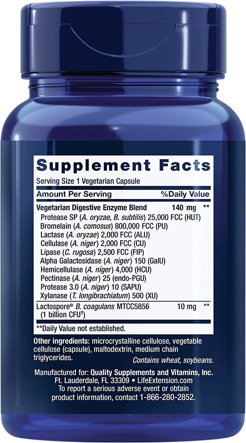 Life Extension, Enhanced Super Digestive Enzymes and Probiotics 60 Veg Caps