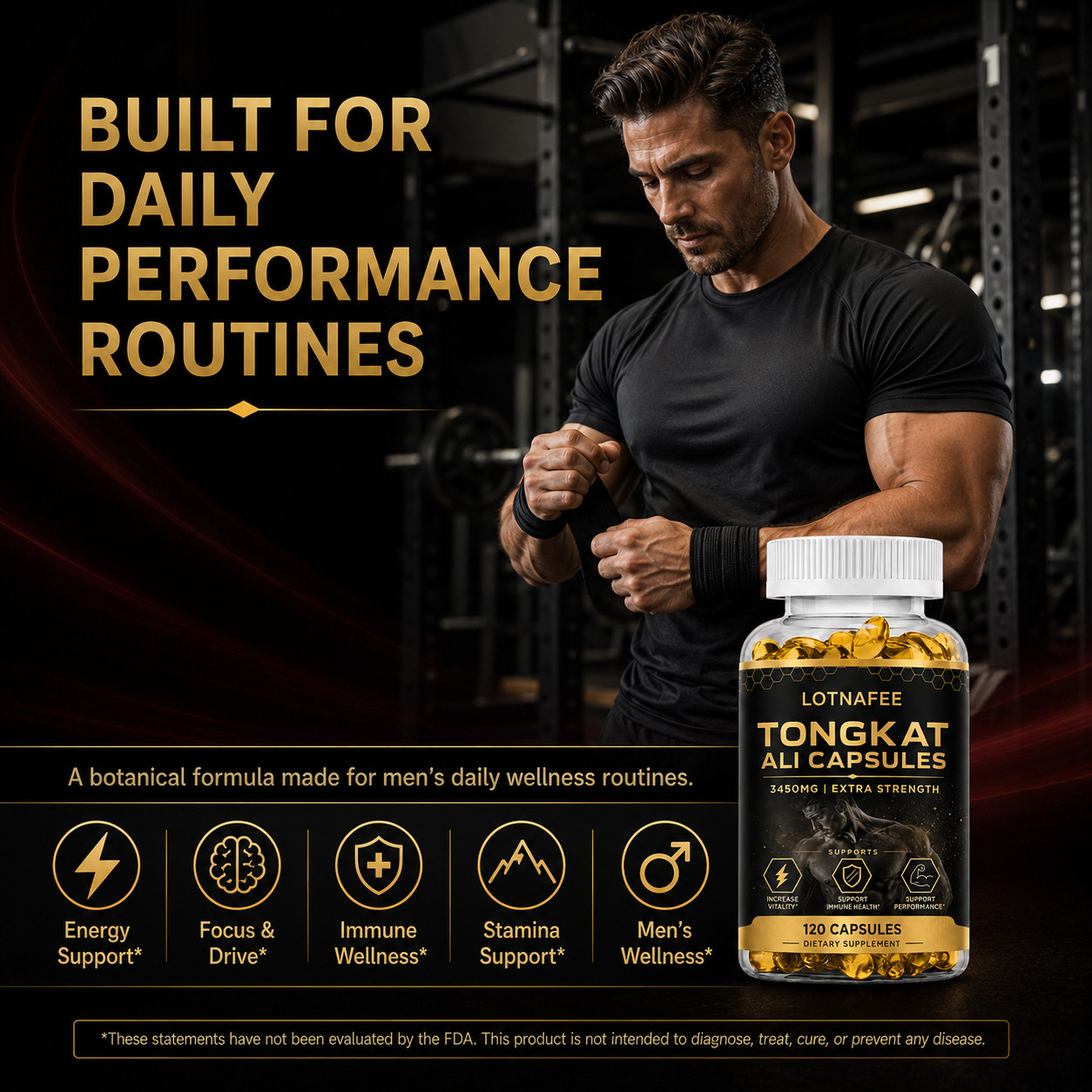 Lotnafee Premium Herbal Extract Complex – Men’s Daily Vitality Support 120 Capsu