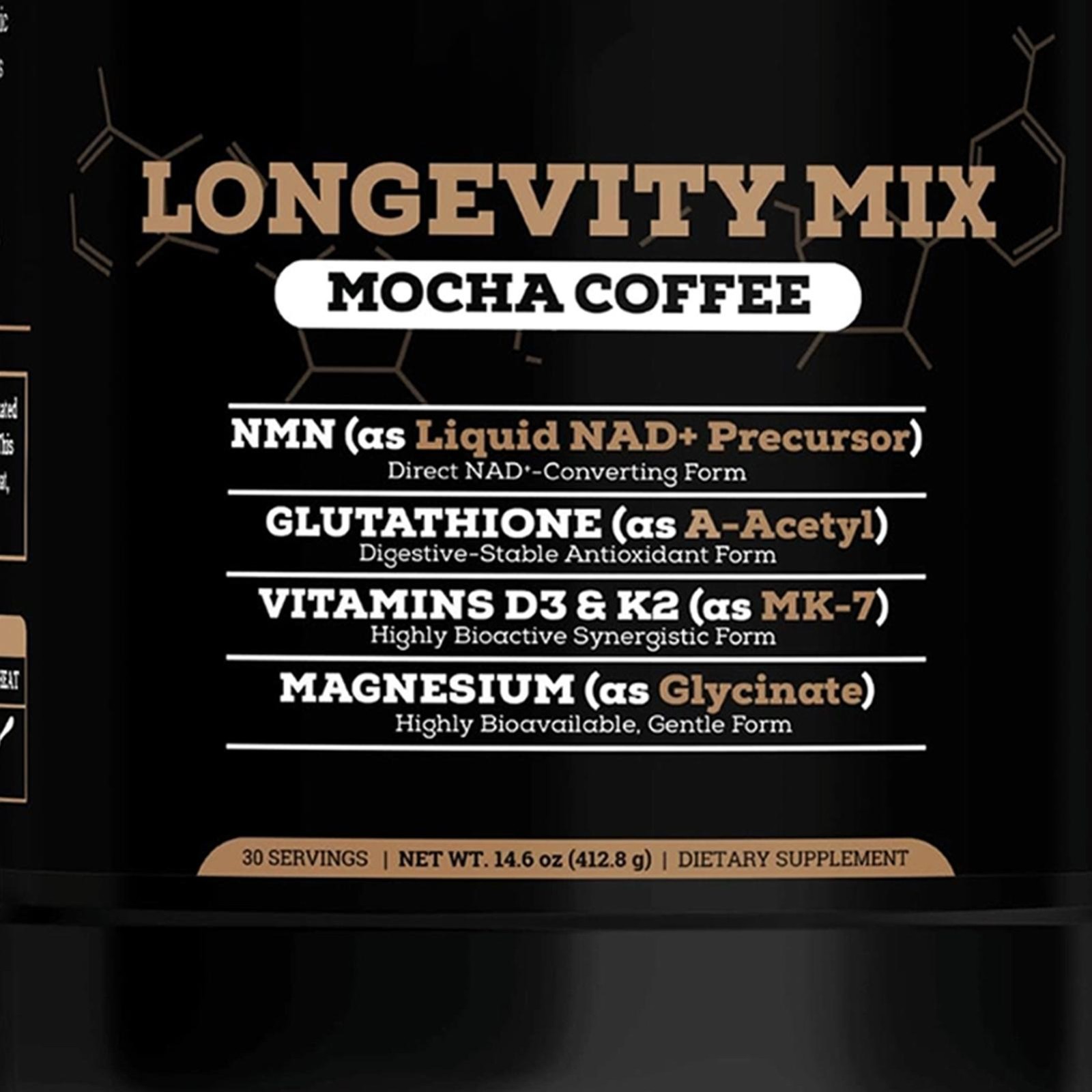 Black Forest Longevity Mix Liquid Alternative Mocha Coffee 10-in-1