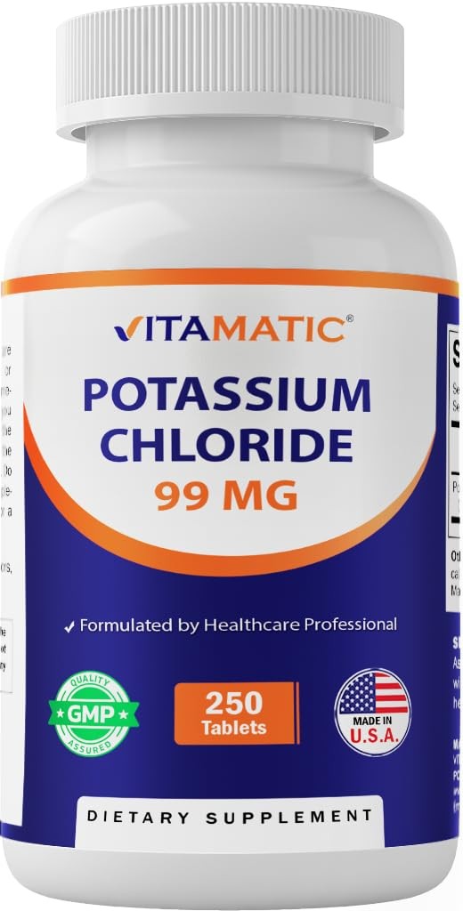 Vitamatic Potassium 99mg – 250 Tablets – 250 Count (Pack of 1)