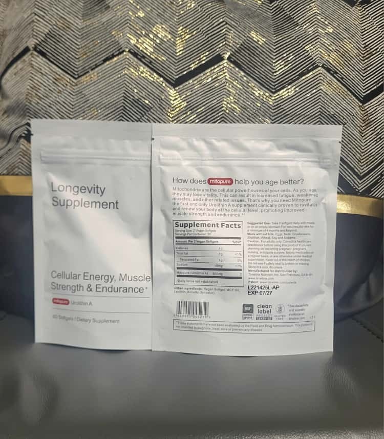 Pack of 2 Time-Line Longevity Supplement Mitopure Urolithin A 60 Softgels New