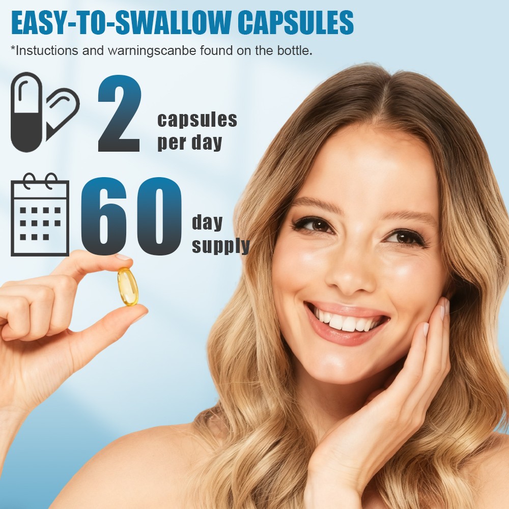 Marine Collagen 1300mg With added Hyaluronic Acid and Vitamin C，120 capusles