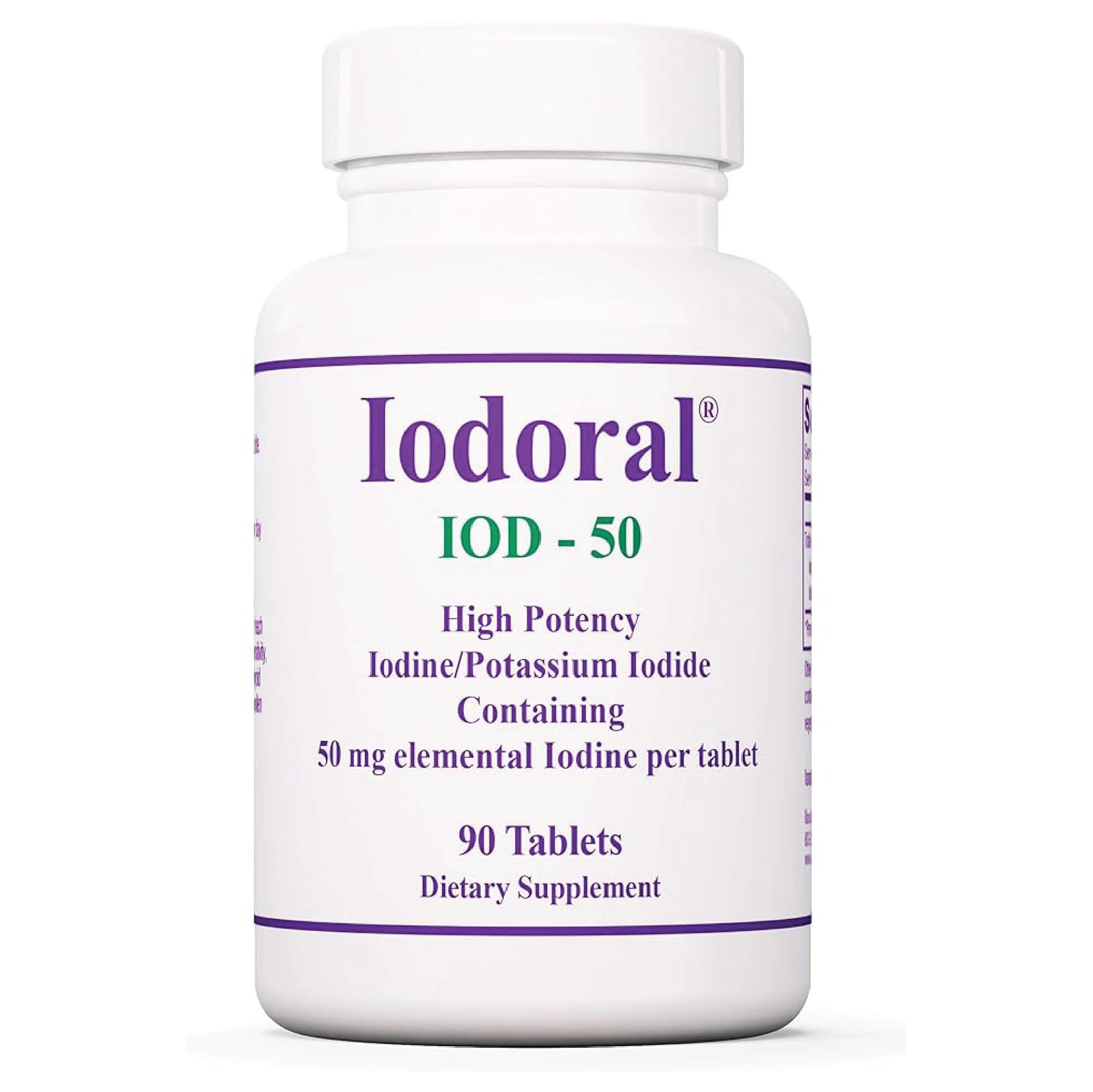 Optimox Iodoral 50 mg Iodine Supplement 90 Count Gluten Free