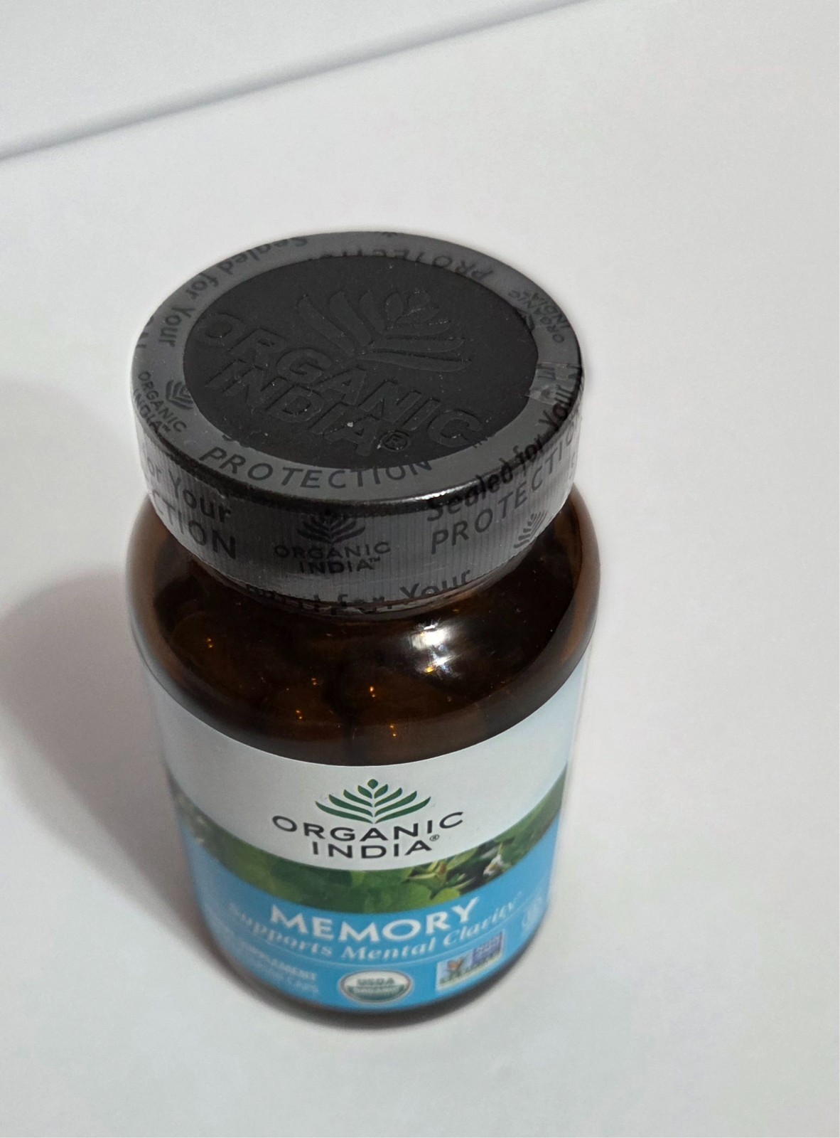 Organic India Memory Mental Clarity 90 Veggie Caps Gluten-Free, Organic, Vegan