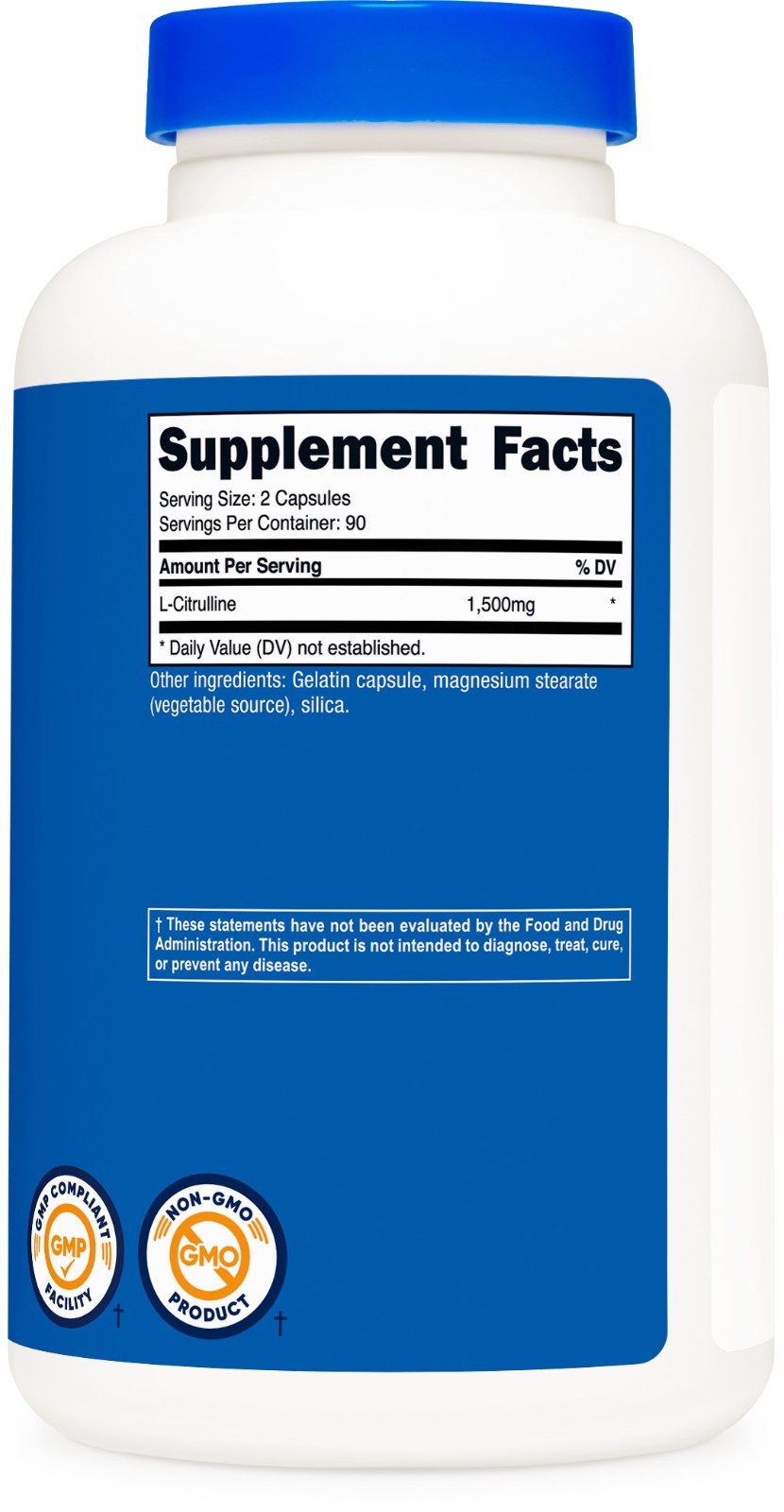 Nutricost L-Citrulline 750mg, 180 Capsules – Gluten Free & Non-GMO
