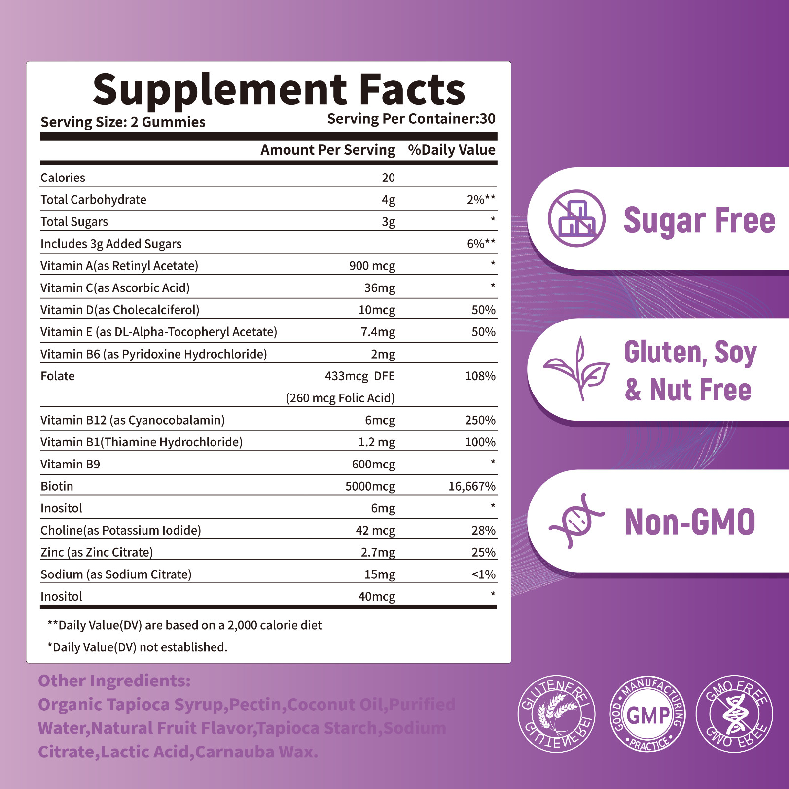 Multi Vitamin Gummies – Immune Support, Hair, Skin and Nail Health | 02/07/2027