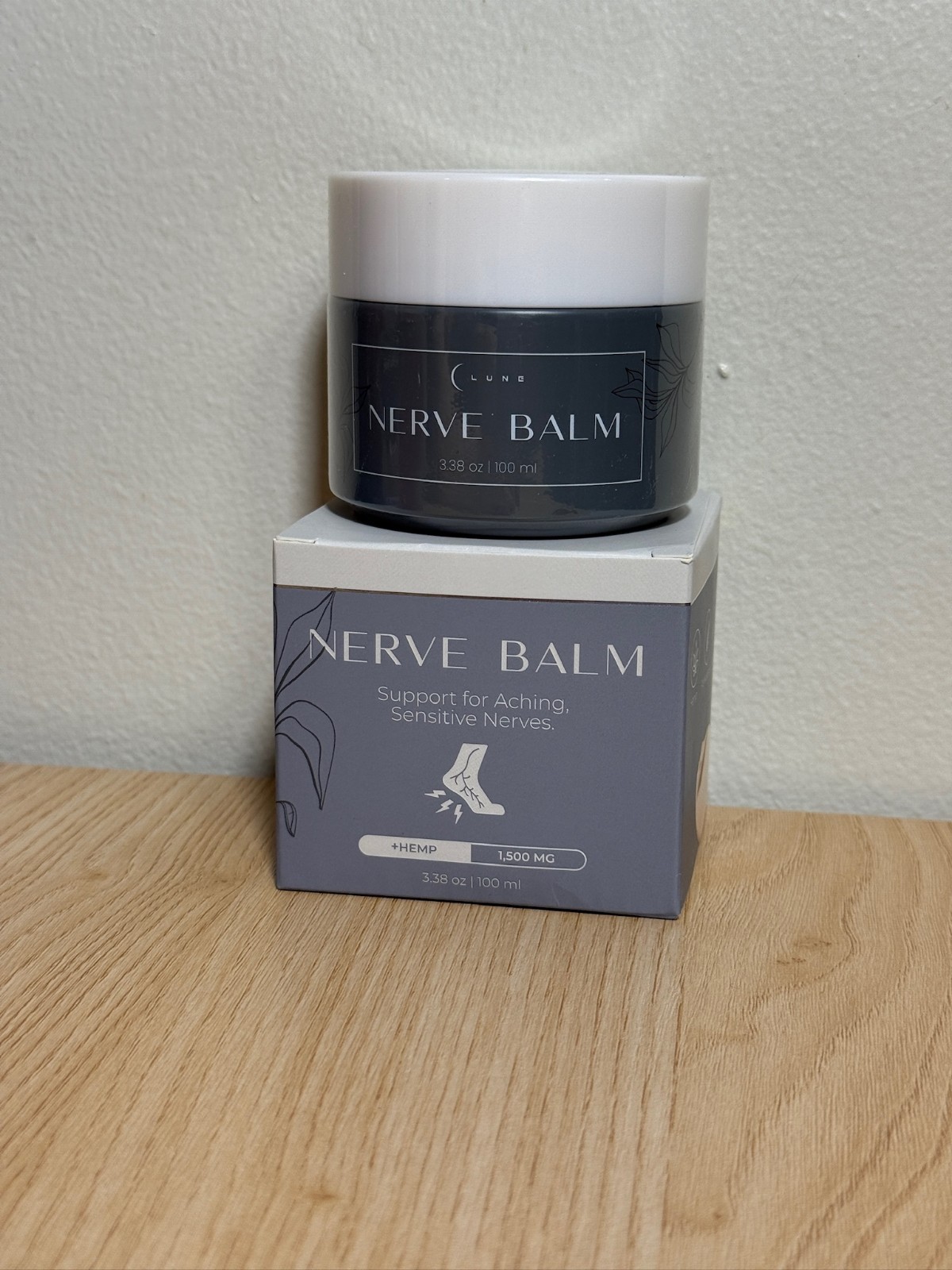 LUNE Nerve Balm 3.38 oz 1500mg Hemp Neuropathy Cream Tingling Burning Numbness
