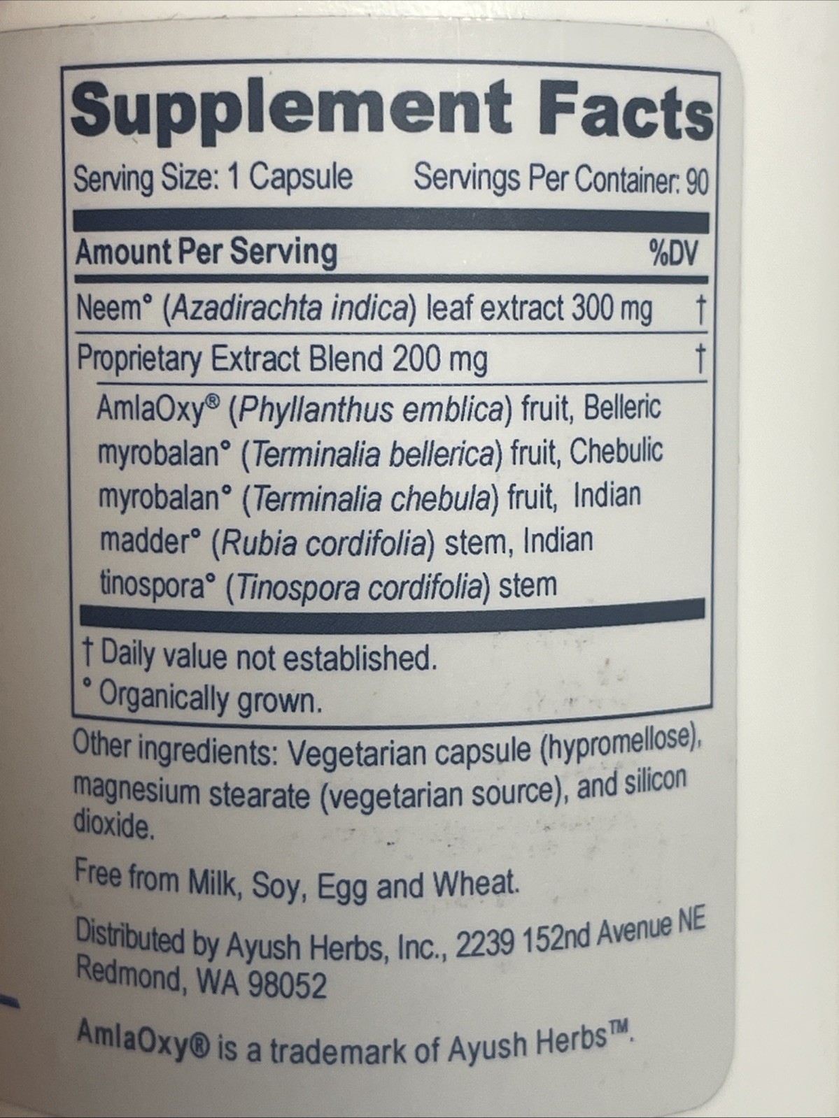 Ayush Herbs Neem Plus 90 capsules **NEW SEALED** Exp 11/2026